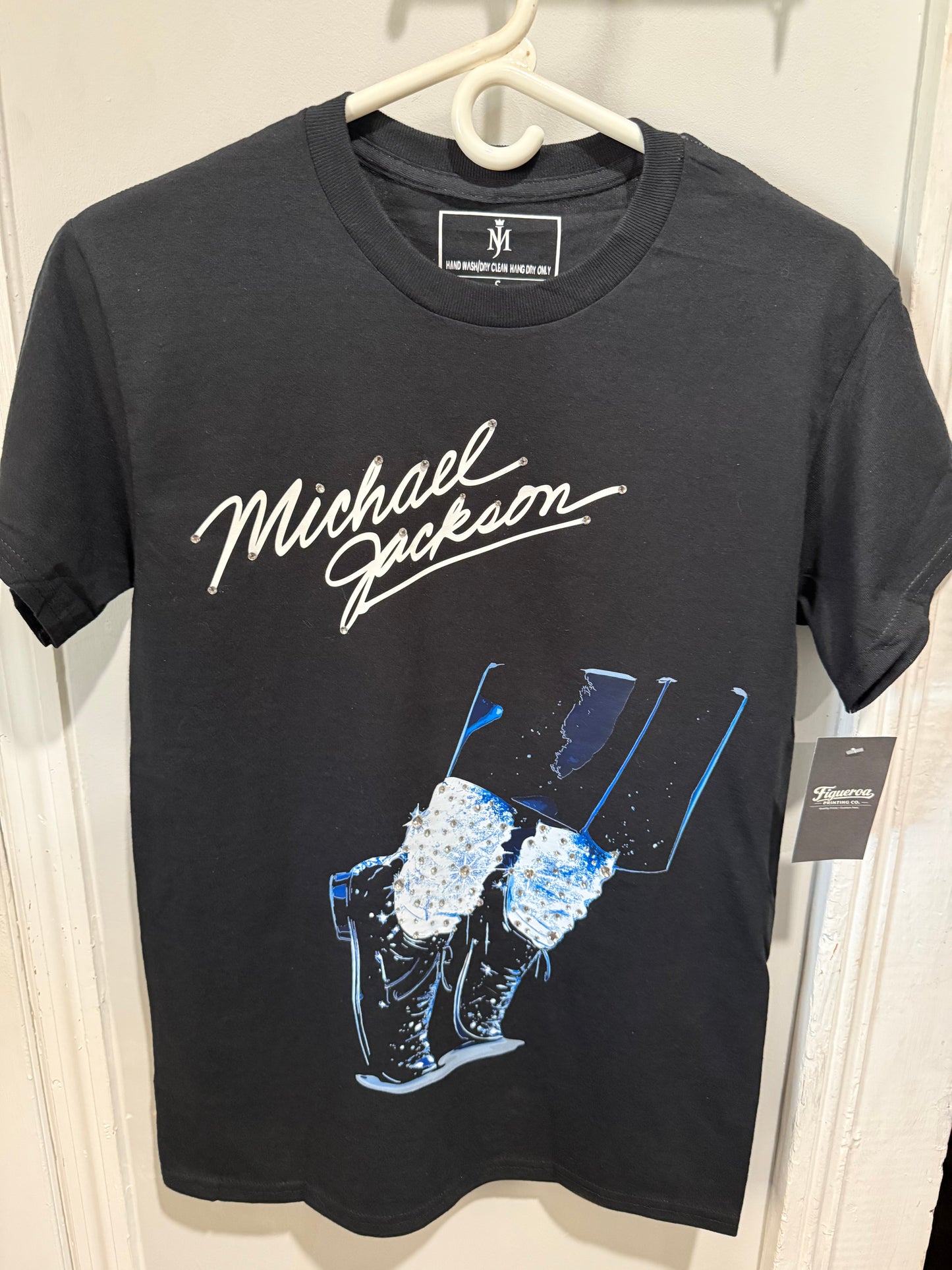 LIMITED Micheal Jackson Rhinestone Toe stand T-shirt
